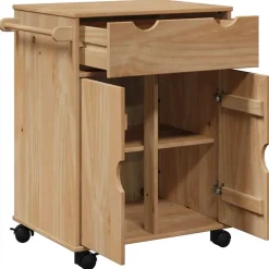 vidaXL Keukentrolley OTTA 59x45x80 cm massief grenenhout
