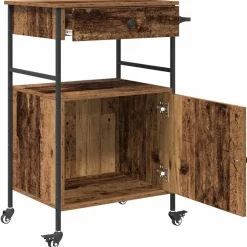 vidaXL Keuken Trolley Oudhout 56 x 43 x 89,5 cm Bewerkt hout
