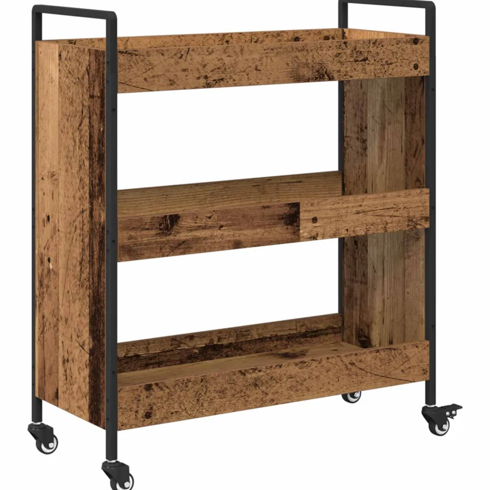 vidaXL Keuken Trolley Oudhout 70 x 30 x 82 cm Bewerkt hout
