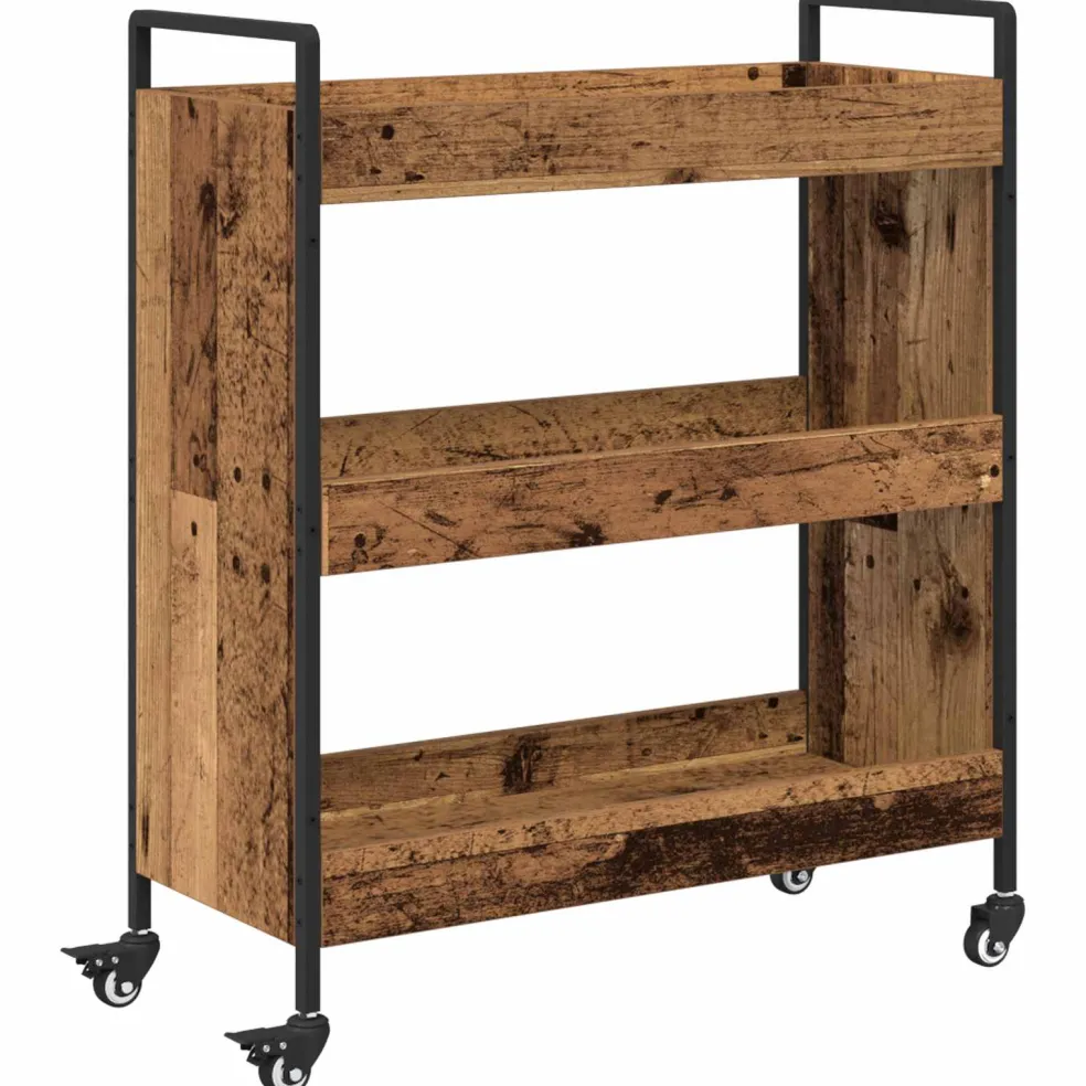 vidaXL Keuken Trolley Oudhout 70 x 30 x 82 cm Bewerkt hout