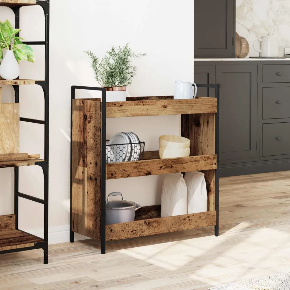 vidaXL Keuken Trolley Oudhout 70 x 30 x 82 cm Bewerkt hout