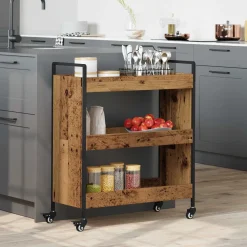 vidaXL Keuken Trolley Oudhout 70 x 30 x 82 cm Bewerkt hout