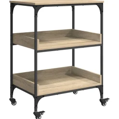 vidaXL Keuken Trolley Sonoma Eiken 60 x 41 x 80,5 cm Bewerkt hout