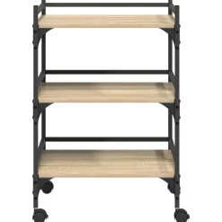 vidaXL Keuken Trolley Sonoma Eiken 50 x 35 x 75,5 cm Bewerkt hout
