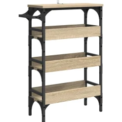 vidaXL Keuken Trolley Sonoma Eiken 53 x 20 x 76 cm Bewerkt hout