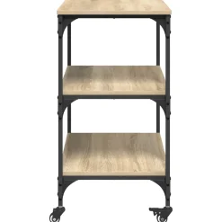 vidaXL Keuken Trolley Sonoma Eiken 60 x 41 x 76 cm Bewerkt hout