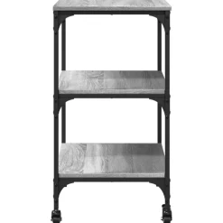vidaXL Keukentrolley 60x41x76 bewerkt hout grijs sonoma eikenkleurig