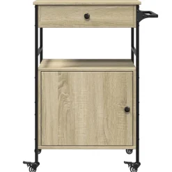 vidaXL Keukentrolley 56x43x89,5 cm bewerkt hout sonoma eikenkleurig