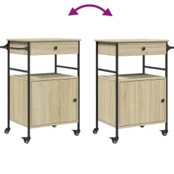 vidaXL Keukentrolley 56x43x89,5 cm bewerkt hout sonoma eikenkleurig