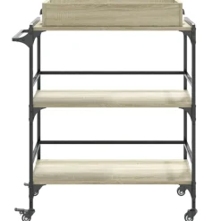 vidaXL Keukentrolley 81,5x41x92,5 cm bewerkt hout sonoma eikenkleurig