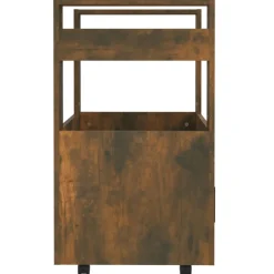 vidaXL Keukentrolley 60x45x80 cm bewerkt hout gerookt eikenkleurig