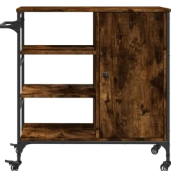vidaXL Keukentrolley 87,5x38,5x84,5 cm bewerkt hout gerookt eikenkleur