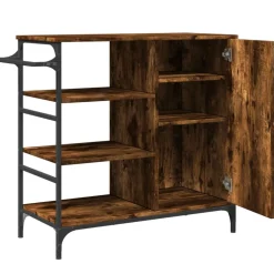 vidaXL Keukentrolley 87,5x38,5x84,5 cm bewerkt hout gerookt eikenkleur
