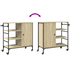 vidaXL Keukentrolley 87,5x38,5x84,5 cm bewerkt hout sonoma eikenkleur