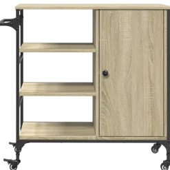 vidaXL Keukentrolley 87,5x38,5x84,5 cm bewerkt hout sonoma eikenkleur
