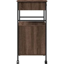 vidaXL Keukentrolley 56x43x89,5 cm bewerkt hout bruin eikenkleurig