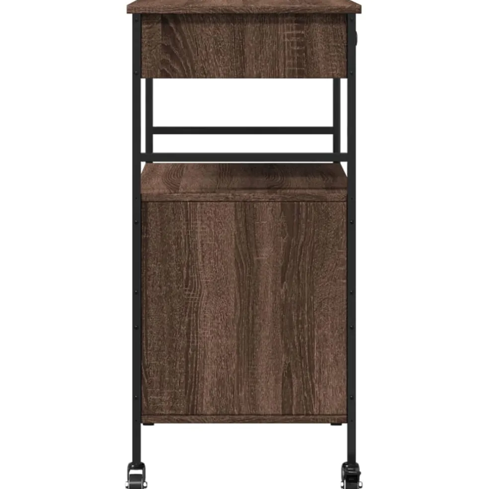 vidaXL Keukentrolley 56x43x89,5 cm bewerkt hout bruin eikenkleurig