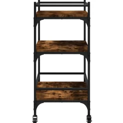 vidaXL Keukentrolley 65x40x86,5 cm bewerkt hout gerookt eikenkleurig