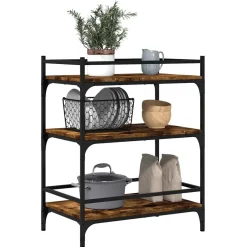 vidaXL Keukentrolley 65x40x86,5 cm bewerkt hout gerookt eikenkleurig