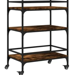vidaXL Keukentrolley 65x40x86,5 cm bewerkt hout gerookt eikenkleurig