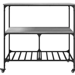 vidaXL Keukentrolley 100x50x95 cm bewerkt hout grijs sonoma eikenkleur