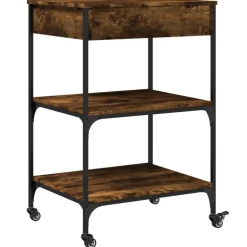 vidaXL Keukentrolley 82x40x78,5 cm bewerkt hout grijs sonoma eiken