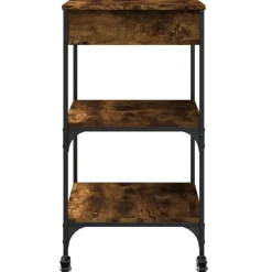 vidaXL Keukentrolley 82x40x78,5 cm bewerkt hout grijs sonoma eiken