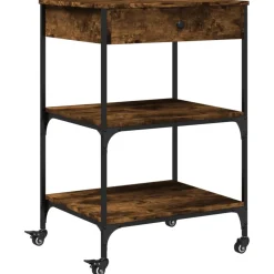 vidaXL Keukentrolley 82x40x78,5 cm bewerkt hout grijs sonoma eiken