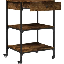 vidaXL Keukentrolley 82x40x78,5 cm bewerkt hout grijs sonoma eiken
