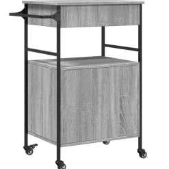 vidaXL Keukentrolley 56x43x89,5 cm bewerkt hout grijs sonoma eiken