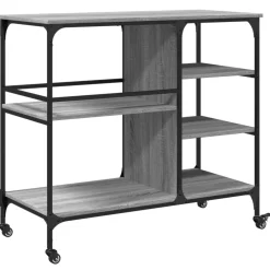 vidaXL Keukentrolley 82x40x78,5 cm bewerkt hout bruin eikenkleurig