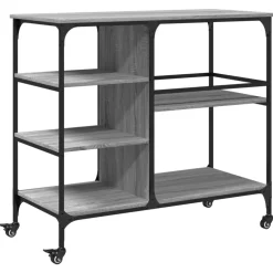 vidaXL Keukentrolley 82x40x78,5 cm bewerkt hout bruin eikenkleurig