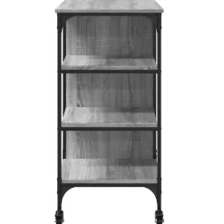 vidaXL Keukentrolley 100x45x89,5 cm bewerkt hout grijs sonoma eiken