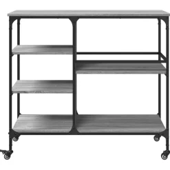 vidaXL Keukentrolley 100x45x89,5 cm bewerkt hout grijs sonoma eiken