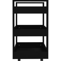 vidaXL Keukentrolley 60x45x80 cm bewerkt hout zwart