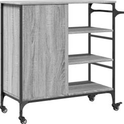 vidaXL Keukentrolley 87,5x38,5x84,5 cm bewerkt hout grijs sonoma eiken