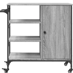 vidaXL Keukentrolley 100x50x95 cm bewerkt hout zwart