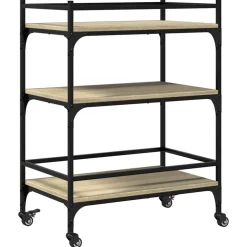 vidaXL Keukentrolley 65x40x86,5 cm bewerkt hout sonoma eikenkleurig