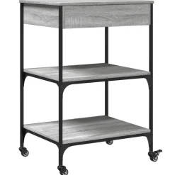 vidaXL Keukentrolley 102x50x95 cm bewerkt hout bruin eikenkleurig