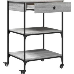 vidaXL Keukentrolley 102x50x95 cm bewerkt hout bruin eikenkleurig