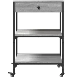 vidaXL Keukentrolley 60x48x89,5 cm bewerkt hout grijs sonoma eiken
