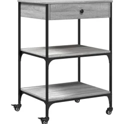 vidaXL Keukentrolley 102x50x95 cm bewerkt hout bruin eikenkleurig