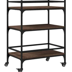 vidaXL Keukentrolley 65x40x86,5 cm bewerkt hout bruin eikenkleurig