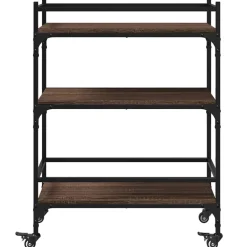 vidaXL Keukentrolley 65x40x86,5 cm bewerkt hout bruin eikenkleurig