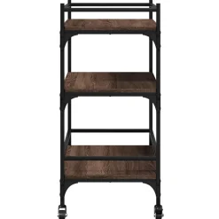 vidaXL Keukentrolley 65x40x86,5 cm bewerkt hout bruin eikenkleurig
