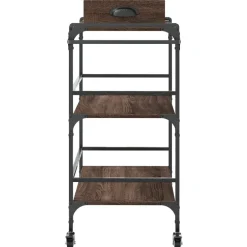 vidaXL Keukentrolley 81,5x41x92,5 cm bewerkt hout bruin eikenkleurig