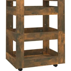 vidaXL Keukentrolley 60x45x80 cm bewerkt hout gerookt eikenkleurig