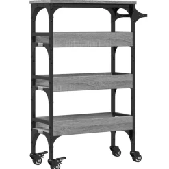 vidaXL Keukentrolley 53x20x76 cm bewerkt hout grijs sonoma eiken