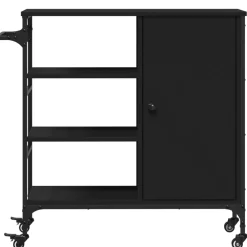 vidaXL Keukentrolley 87,5x38,5x84,5 cm bewerkt hout zwart