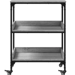 vidaXL Keukentrolley 60x41x80,5 cm bewerkt hout grijs sonoma eiken